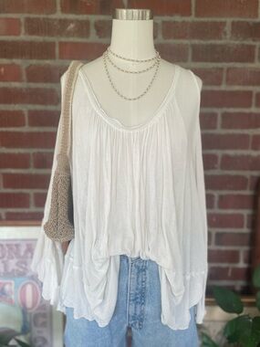 Free People Boho White Flowy Tunic